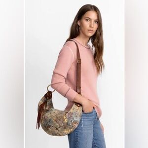 Johnny Was Sandalwood Italian Leather Faithful Bag Like New